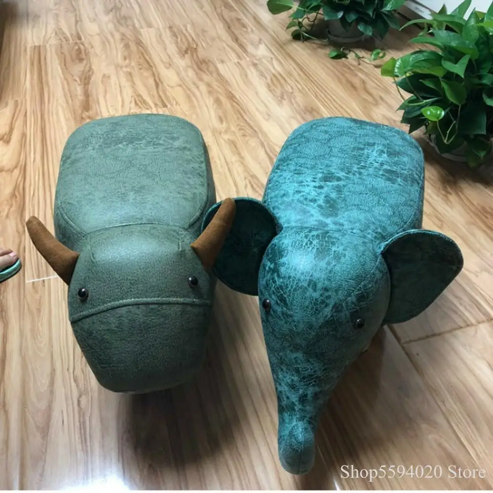 Стул детский деревянный креативный в виде животного табурет слона хиппота