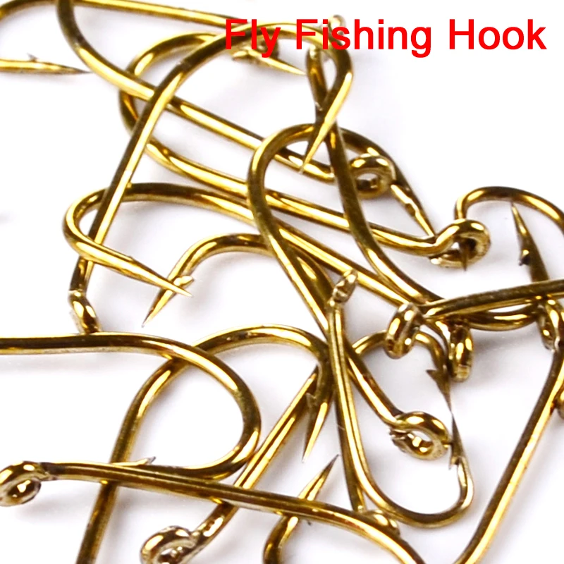 

200pcs/set Fly Fishing Hooks 4 Sizes High Carbon Steel Single Hook Sharp Fishing Trout Salmon Dry Fly Fishhook Accessories