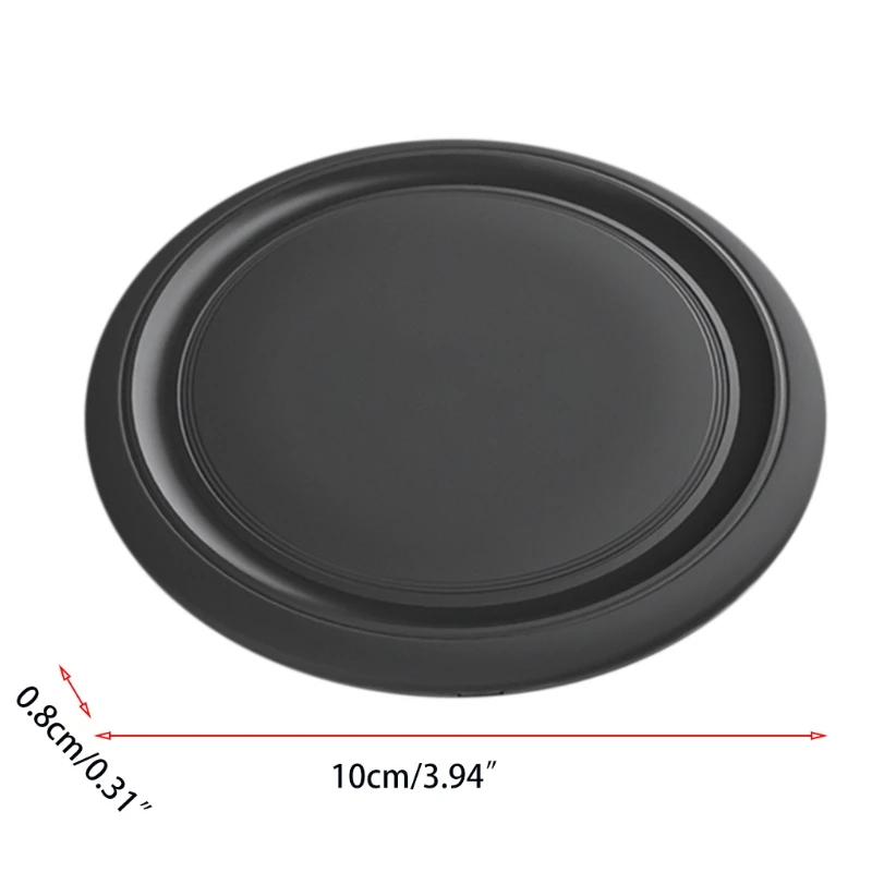 

Fast Mini Round Wireless Charger Convenient Travel Low Temperature Charging Smart Chip Portable Adapter Black