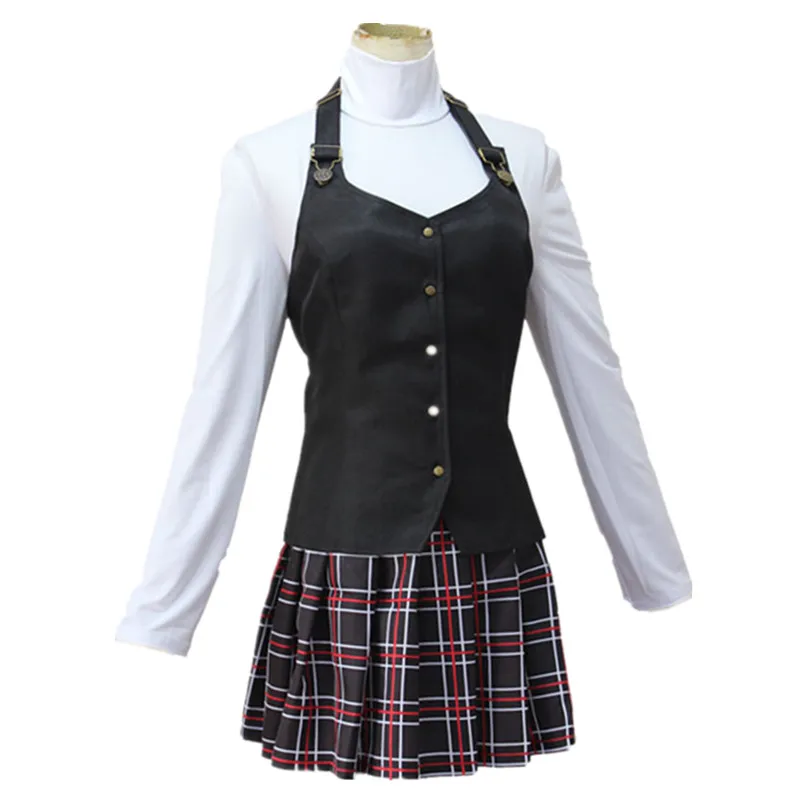 Game Persona 5 Cosplay P5 Makoto Niijima Costume Halloween Daily service school uniform Summer Lady Cartoon Vest T-shirt skirt |