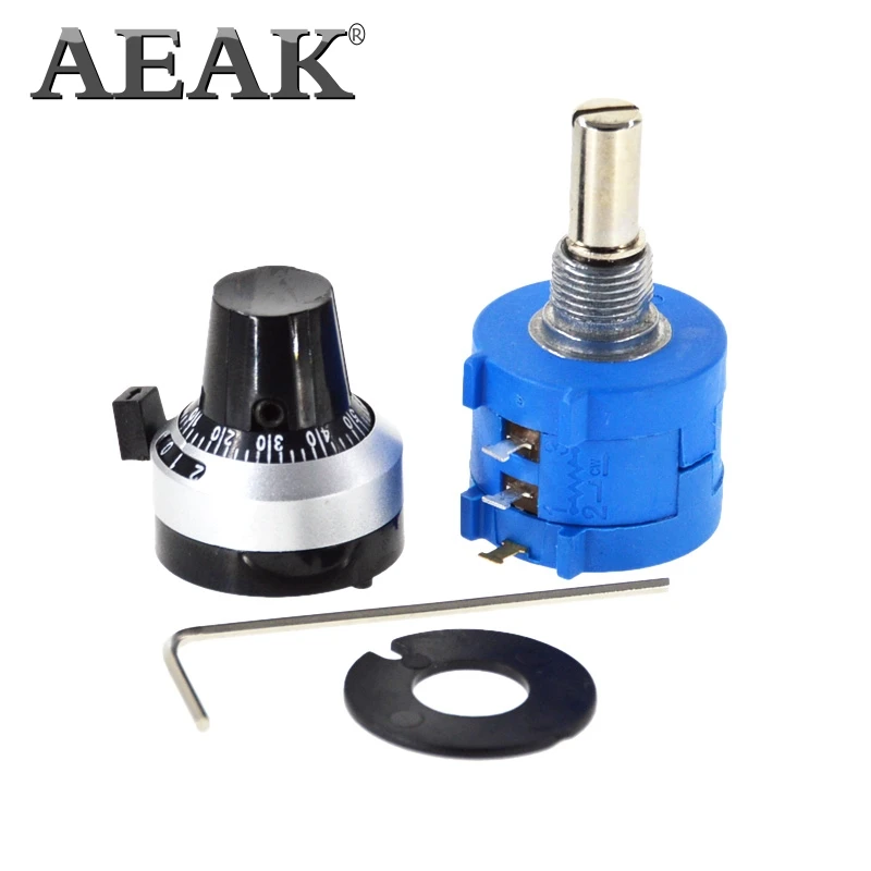 AEAK 3590S-2-104L 3590S 100K Ом прецизионный многооборотный потенциометр 10 колец регулируемый резистор+ повороты Счетный циферблат поворотная ручка