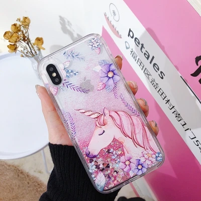 Чехол для iPhone 8, 7, 6, 6s plus, чехол с изображением моряка Луны для девочек, стильный Кристальный зыбучий песок, чехол для iPhone XS Max X XR, жидкий блестящий чехол - Цвет: 8