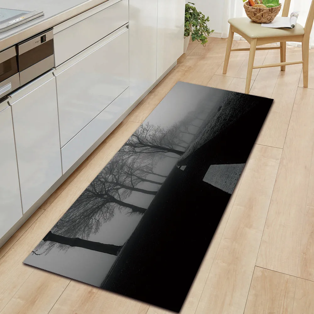 Nature Series Fog And Snow Home Kitchen Carpet Washabl Entrance Doormat Living Room Hallway Decoration Rug Anti-Slip Bath Mat | Дом и сад