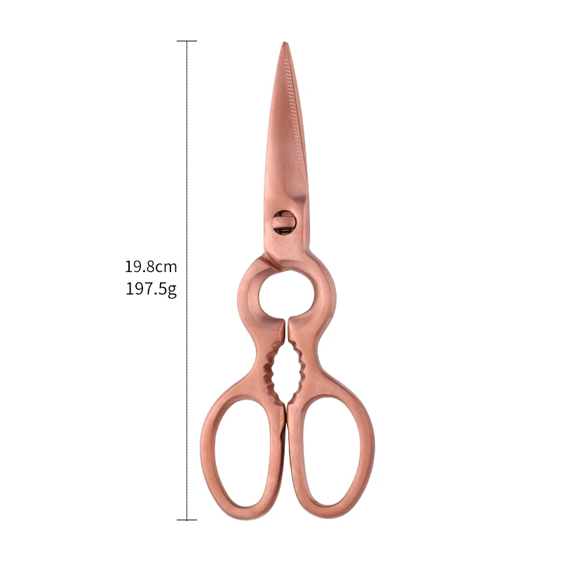 rose gold Многофункциональные кухонные ножницы бытовые ножницы из нержавеющей стали инструмент для рыбы для мяса и овощей травы Съемные Инструменты для резки бумаги - Цвет: rose gold