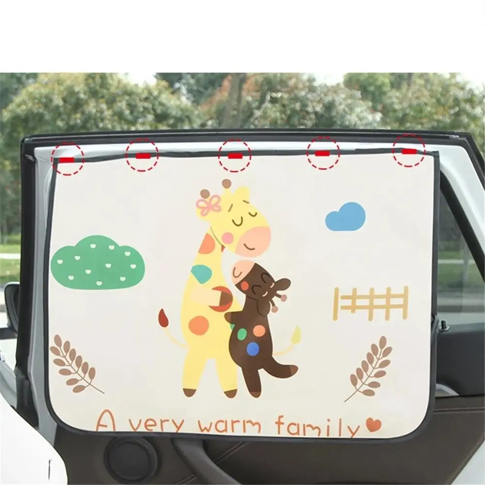 Parasol magn&eacute;tico para ventana de coche, cubierta lateral universal con dise&ntilde;o de dibujos animados, protecci&oacute;n UV, seguridad de beb&eacute; y chico-3