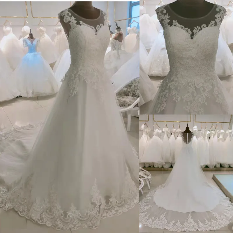 

Princess Wedding Dress 2021 robe de mariee Sleeveless Appliques Celebrity Ball Gown vestido De Noiva Bride Gown