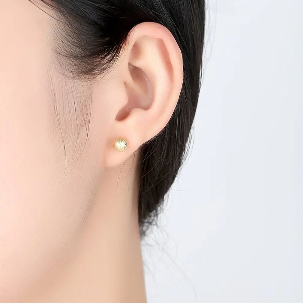 18k Real Gold Plating Sand Face Ball Earrings Fashion Hot Sale Wholesale | Украшения и аксессуары