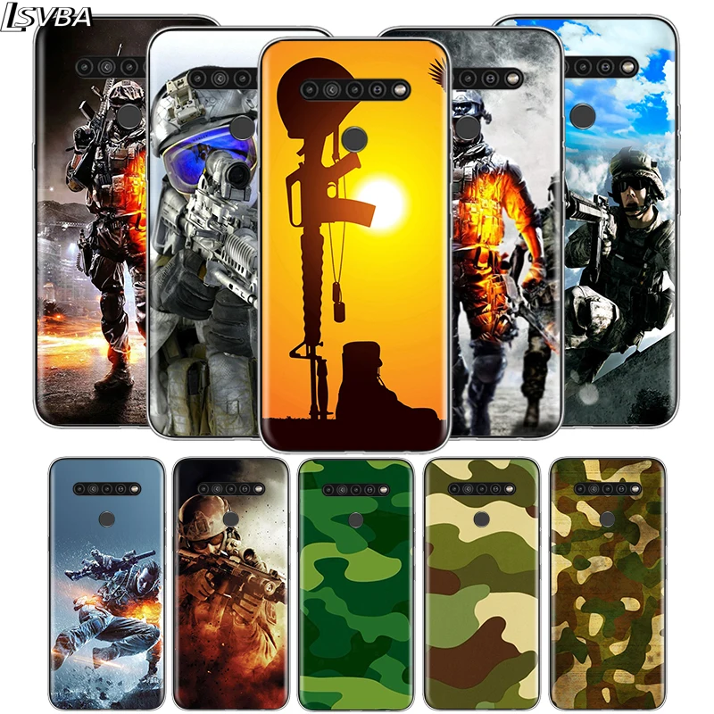 

Camouflage Army Soldier For LG V60 V50S V50 G8X G8S G8 G7 ThinQ 5G K61 K51S K41S K30 K20 Q60 Q9 Soft Phone Case