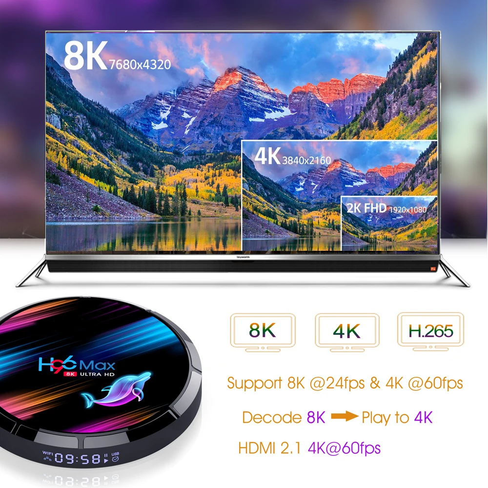 Amlogic S905X3 4 Гб оперативной памяти 32 встроенной 64 ГБ 128 2 г 5G Wi Fi BT HD 1000 м AV SPDIF H96Max 8 к