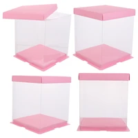 4pcs cake packaging box cake container transparency cake box cake wrapping box