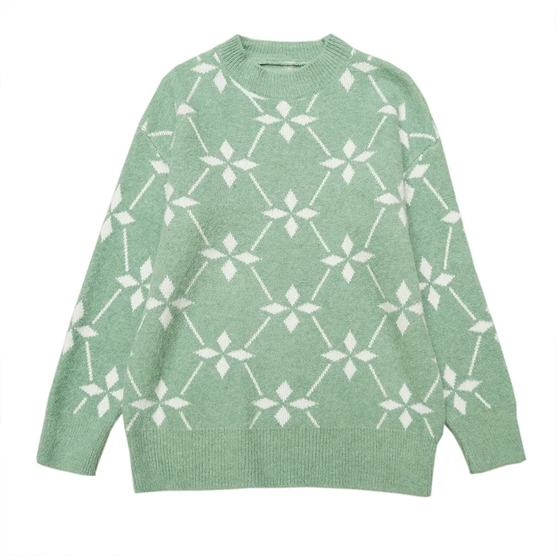 Women's sweater in autumn winter wear loose Pullover lazy wind 2019 new academic round neck bottoming shirt knit women | Женская