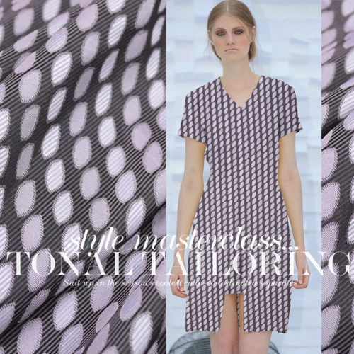 Летняя тонкая подтяжка длинная фототкань сиреневая овальная Геометрическая