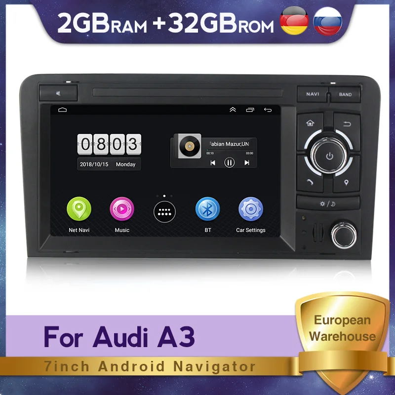 

Car GPS Navigation Android 10 2G+32G System Car Audio For Audi A3 Car Multimedia Radio Auto Wheel Control Camera DVR