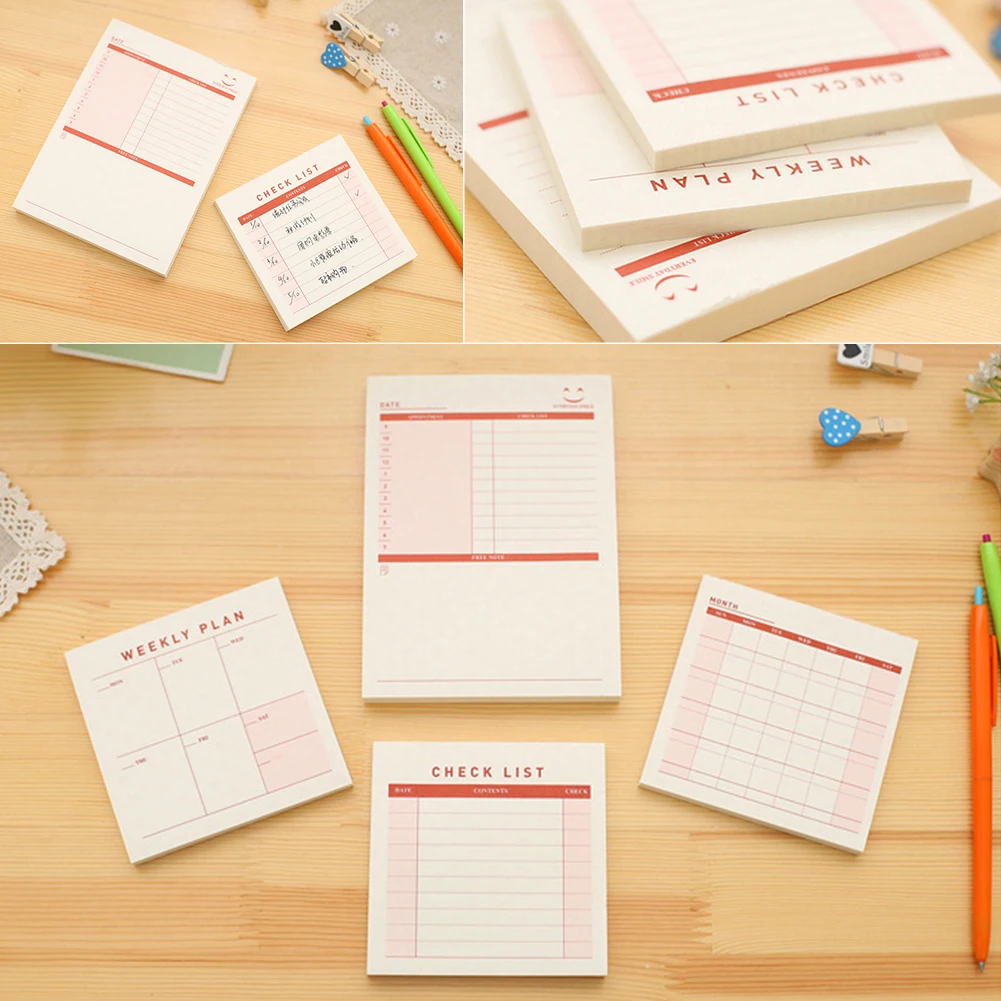 

Office Pad Month Schedule Weekly Plan Memo Stationary Check List Scratchpad Message Note