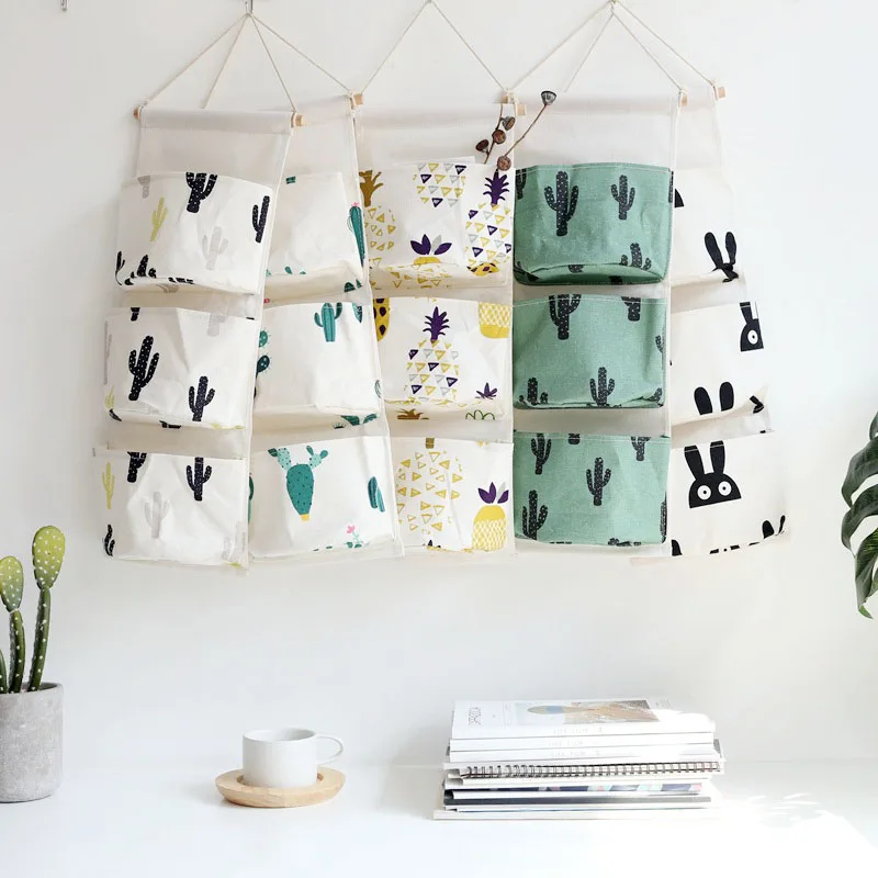 Nordic Style Wall Hanging Organizer Bag Storage of Things 3 Pocket on The Makeup Holder Cosmetic Sundries Pouch Closet Container | Дом и сад
