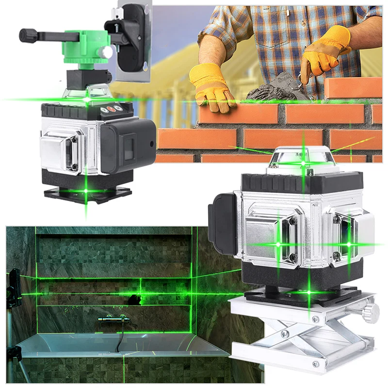 

16 Lines 4D Laser Level Green Line Self-leveling 360 Horizontal And Vertical Super Powerful Laser Level Green Beam Laser Level