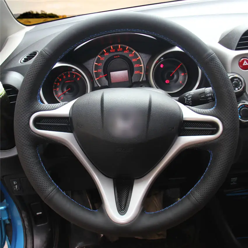 MEWANT черная искусственная кожа фотосессия для Honda Fit 2009 2013 City Jazz 2010 2014|Чехлы на руль|