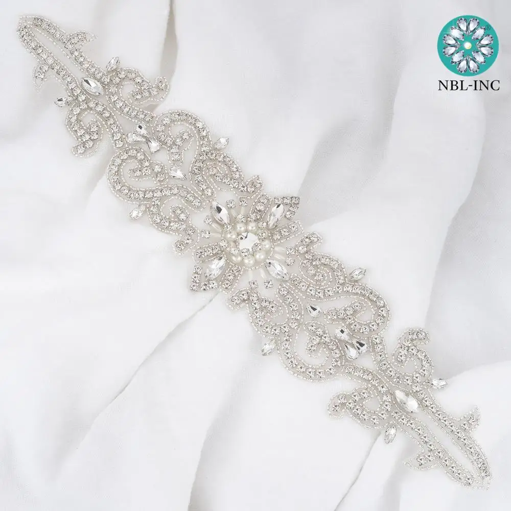 (1 шт.) Свадебные бисером серебряные Кристальные Стразы для аппликации аппликация