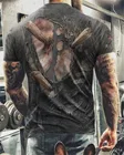 Новейшая летняя сексуальная футболка с татуировкой в мышцах, быстросохнущая Мужская футболка с 3d принтом и короткими рукавами в стиле хип-хоп