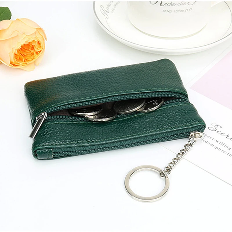 Мини-кошельки для женщин держатель карт бумажник из натуральной кожи на молнии