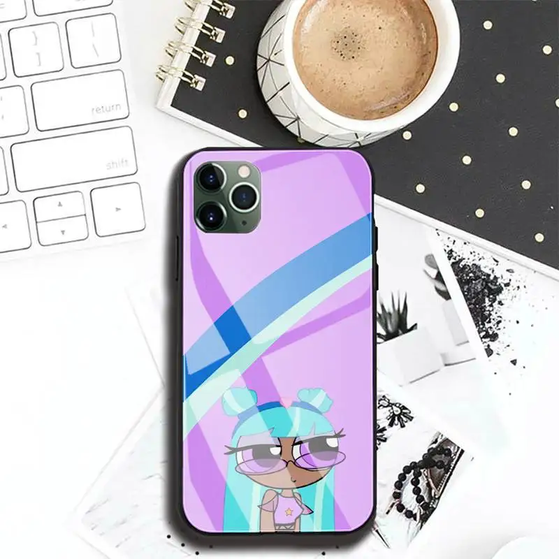 

the Super Power Girls Phone Case For Iphone 11 Pro MAX XR X 7 8Plus SE2020 DIY Shockproof Glass Soft Silicone Edge