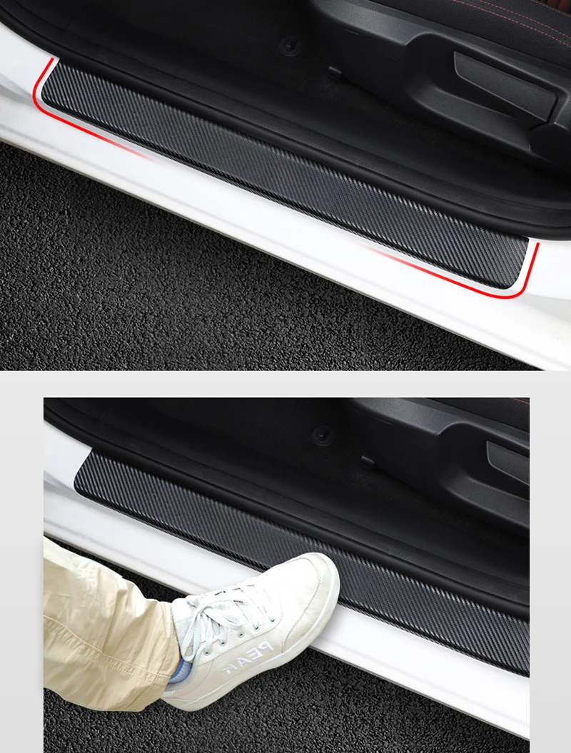 Car Styling 4pcs/Lot Carbon Fiber door Sill Protector Sticker for SUBARU LEGACY Forester Outback Rally WRX WRC XV accessories | Автомобили