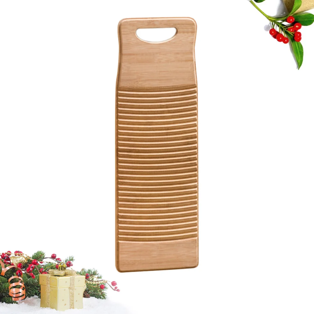 

Bamboo Scrubbing Board Anti-slip Laundry Washboard Cleaning Washing Board for Home Shop - 40cm