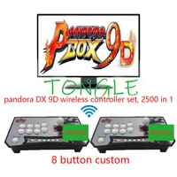 Pandora Box 9D 2500 in 1 2 players wireless controllers arcade stick console set can connect gamepads to 3P 4P support 3D tekken