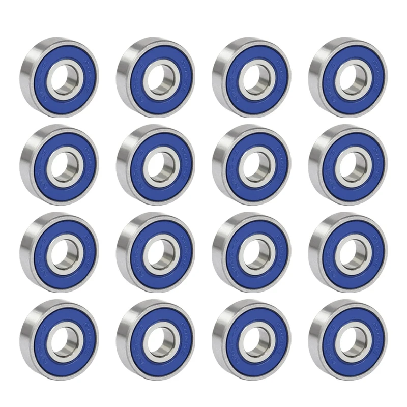 

16Pcs Professional Frictionless ABEC 9 Skateboard Roller Wheels High Precision Shafts Bearing Steel Spare Bearings