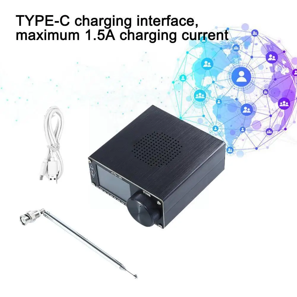 

ATS-25 Si4732 Aluminium Alloy Full-Band Radio Receiver 2.4" (MW HAM LW SSB FM Screen Band Search DSP & SW) Radio With R1I1