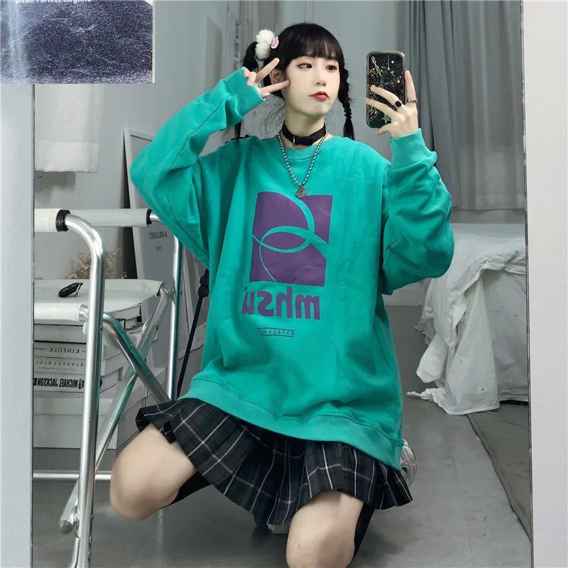 

Oversized Harajuku Sweatshirt Top Autumn Korean Version Loose Letter Printing Personality Chic Women's Sweatshirt Pullover