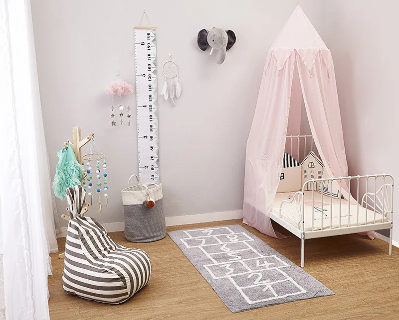 INS Nordic Cotton Checkers Tapete Infantil Decorative Mat 75*180cm Play Mat for Kids Nordic Decor Carpet Fotografia Photo Props