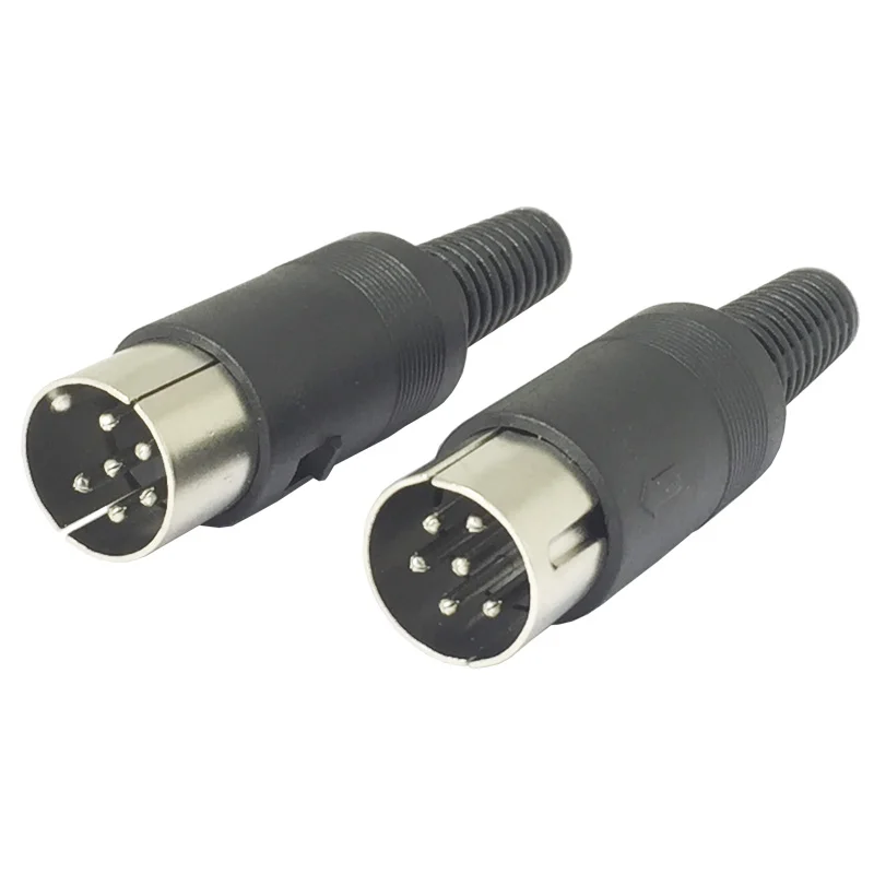 10pcs Male 10 шт./лот 6 Pin DIN штекер пайки провода разъем с пластиковой ручкой 5 полюсов Din разъем - Цвет: 10pcs Male