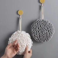 chenille hand towels kitchen bathroom hand towel ball with hanging loops quick dry soft absorbent microfiber towels plush towel