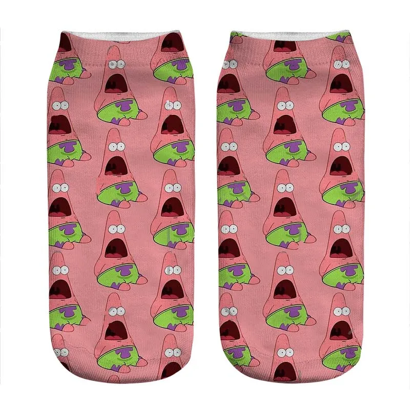 

Женские носки 2021, милые носки с принтом удивленных Патрика, женские носки в стиле Харадзюку, веселая забавная Новинка, милые подарочные носк...