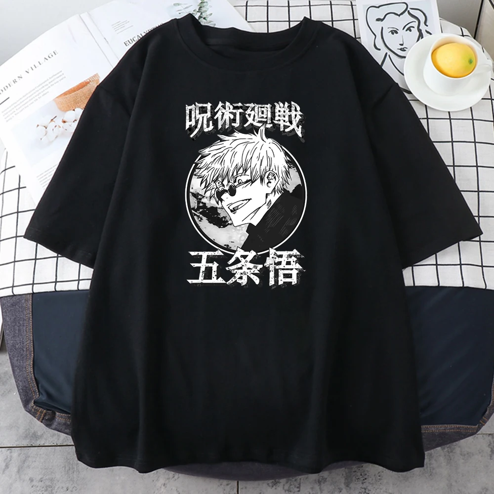 

Jujutsu Kaisen Gojo Satoru Print T Shirts Women Summer Short Sleeve O Neck Top Tee Female Anime Harajuku Loose Tshirts Female