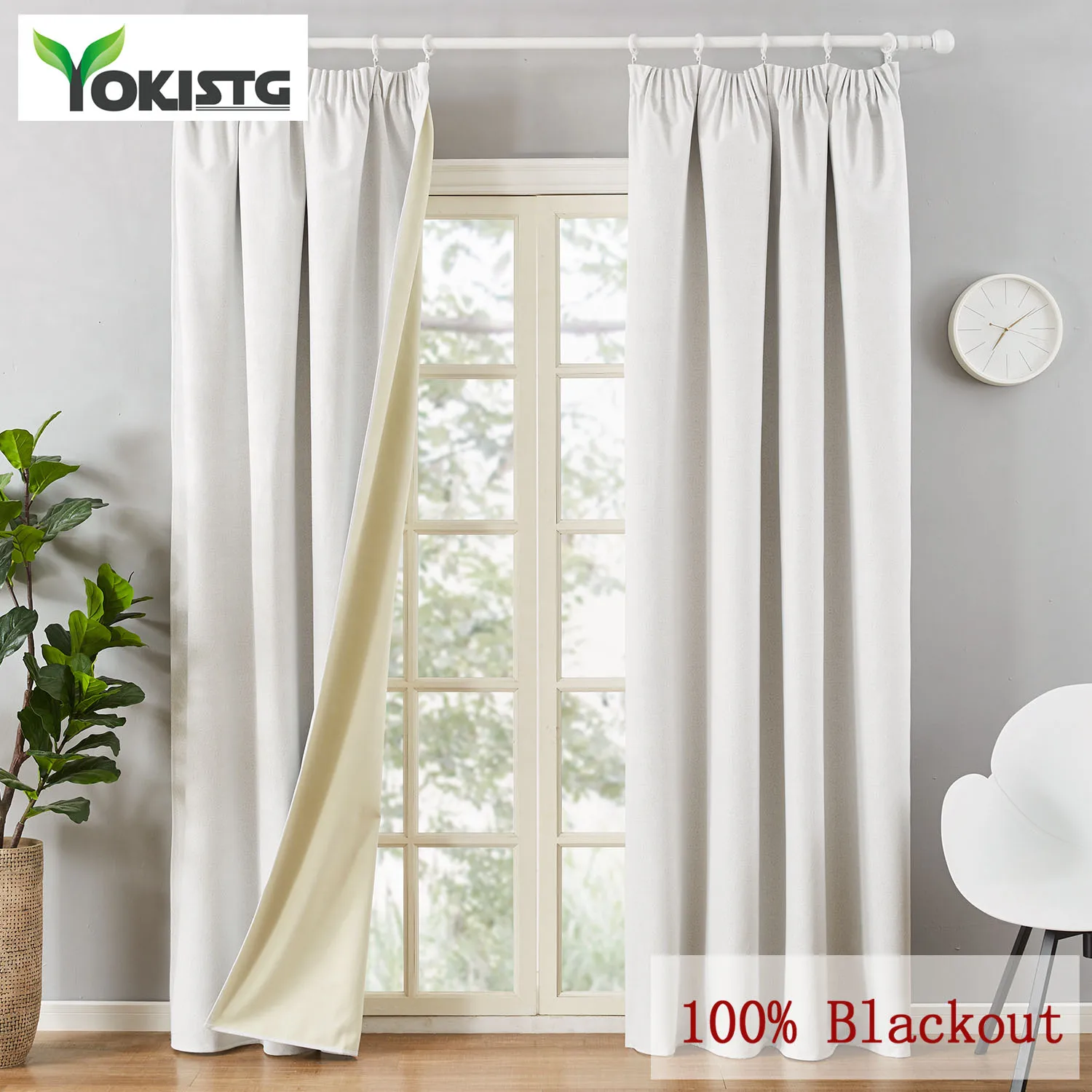 YokiSTG однотонные льняные затемненные шторы для гостиной, утолщенные звуконепроницаемые шторы для спальни, оконные шторы