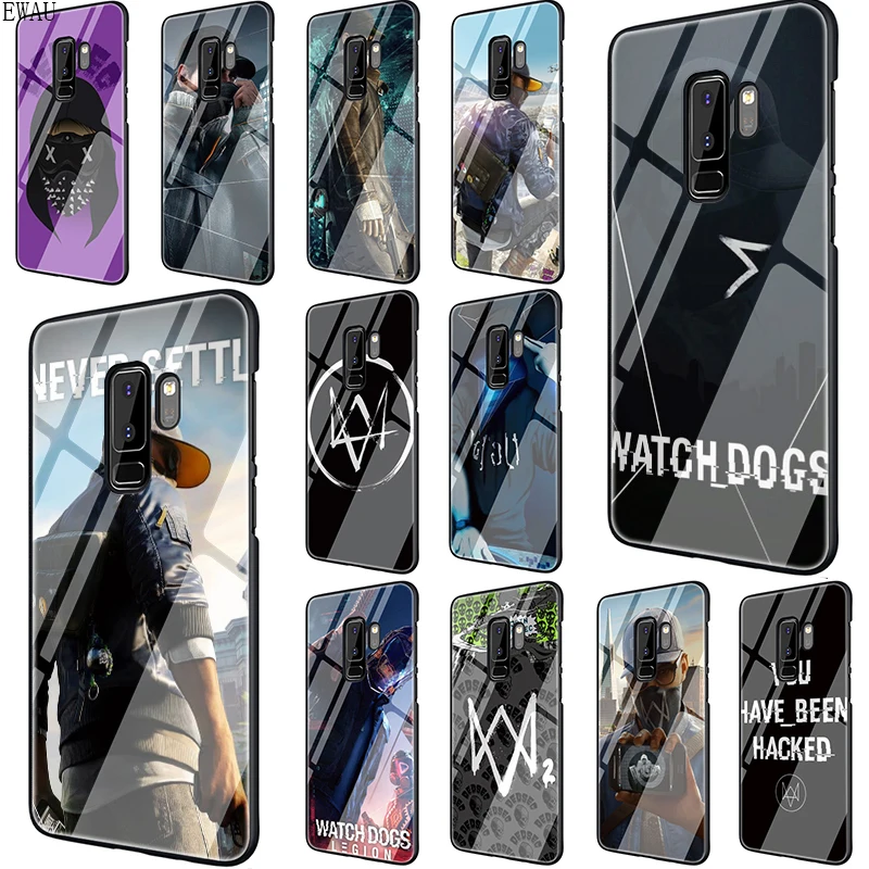 EWAU watch dogs 2 чехол для телефона из закаленного стекла Samsung S7 край S8 S9 S10 Note 8 9 10 плюс A10