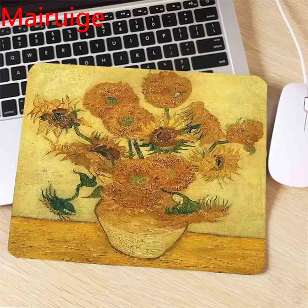 

Mairuige Mouse Pad Van Gogh Oil Painting Computer Notebook Office Mat Desk Mat Gaming Mouse Pad 22*18cm / 29*25cm
