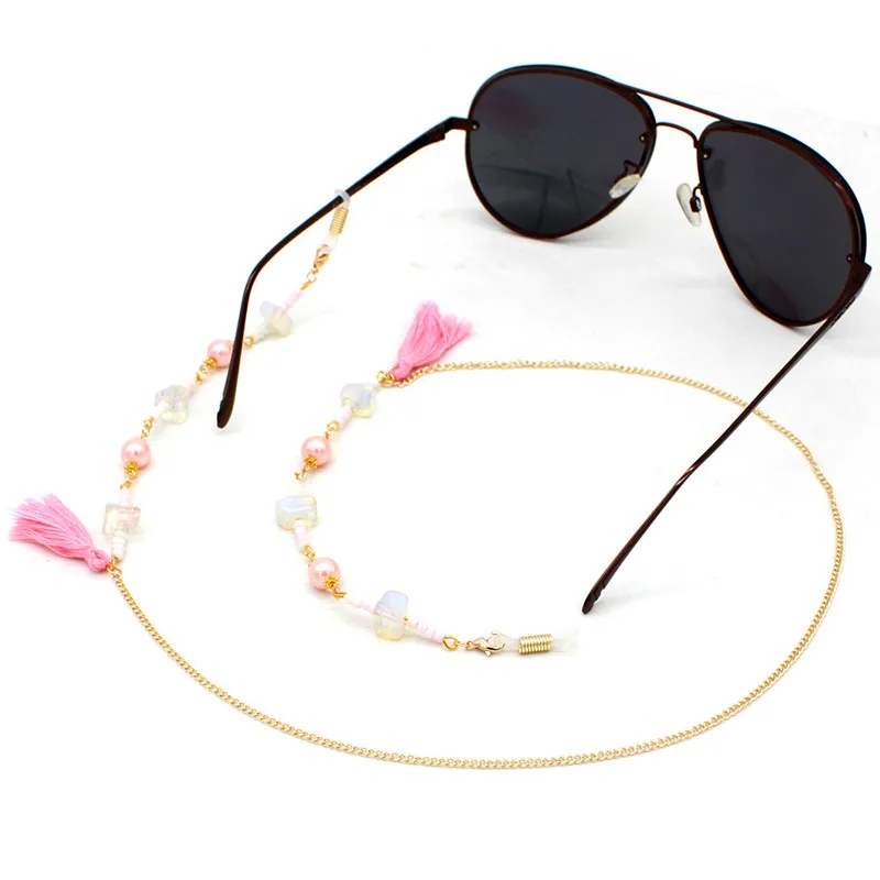 Цепочка для очков с жемчужными бусинами и кисточками шнурок чтения аксессуары