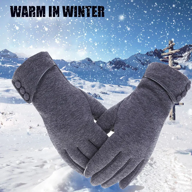 

Thick Fleece Gloves Winter Touch Screen Gloves Fashion Full Finger Hand Gloves Ski Wind Protect Hands Winter Warm Gloves