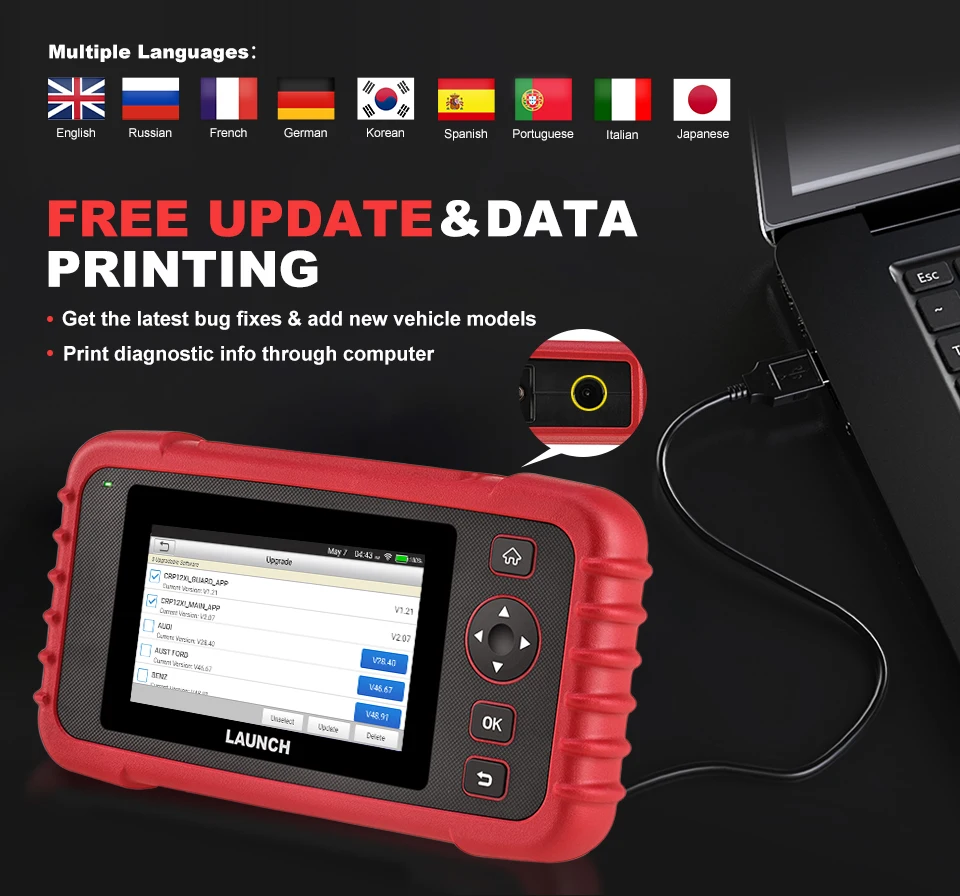 Сканер LAUNCH X431 CRP123X OBD2 автомобильный считыватель кодов для коробки передач