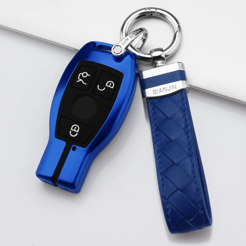 

Aluminium Alloy Car Key Case Cover Key Chain Key Bag Shell Protector for Mercedes-Benz C-Class C200L E-Class GLC260L GLS GLA GLK