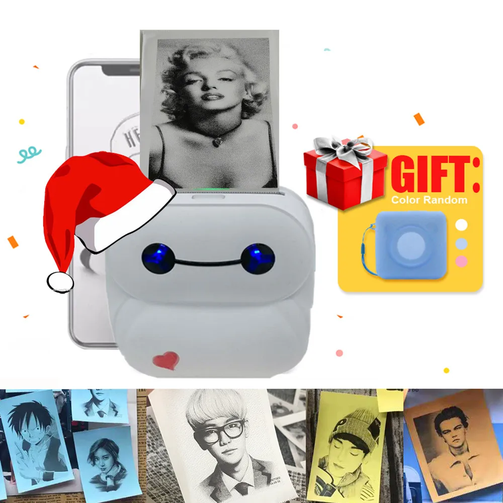 

Portable Bluetooth Pocket Photo Printer 58mm 304dpi Mini Wireless Pocket Thermal Printing USB Impresoras Fotos