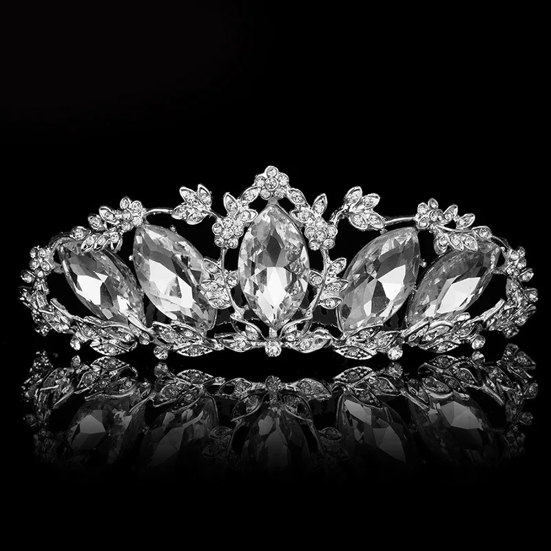 

Новая блестящая Свадебная повязка на голову для невесты, модная свадебная корона с кристаллами, тиара, свадебные аксессуары для волос, свад...