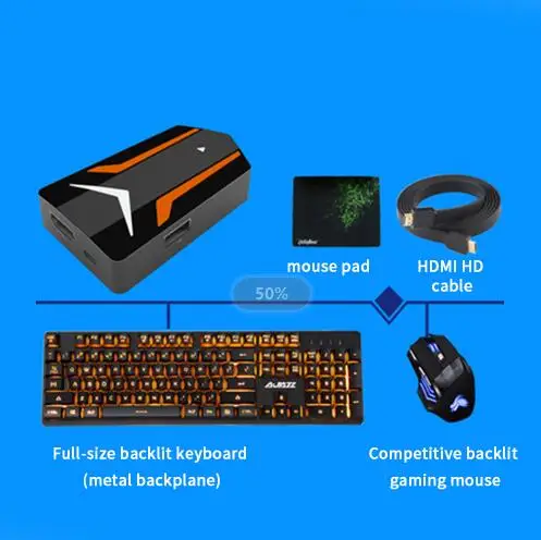 Армейский зеленый MiraScreen Mobile Game Keyboard Mouse Converter, Cast the Mobile Phone Screen to a Big Screen and Turn Into a Gaming Console - Цвет: Армейский зеленый