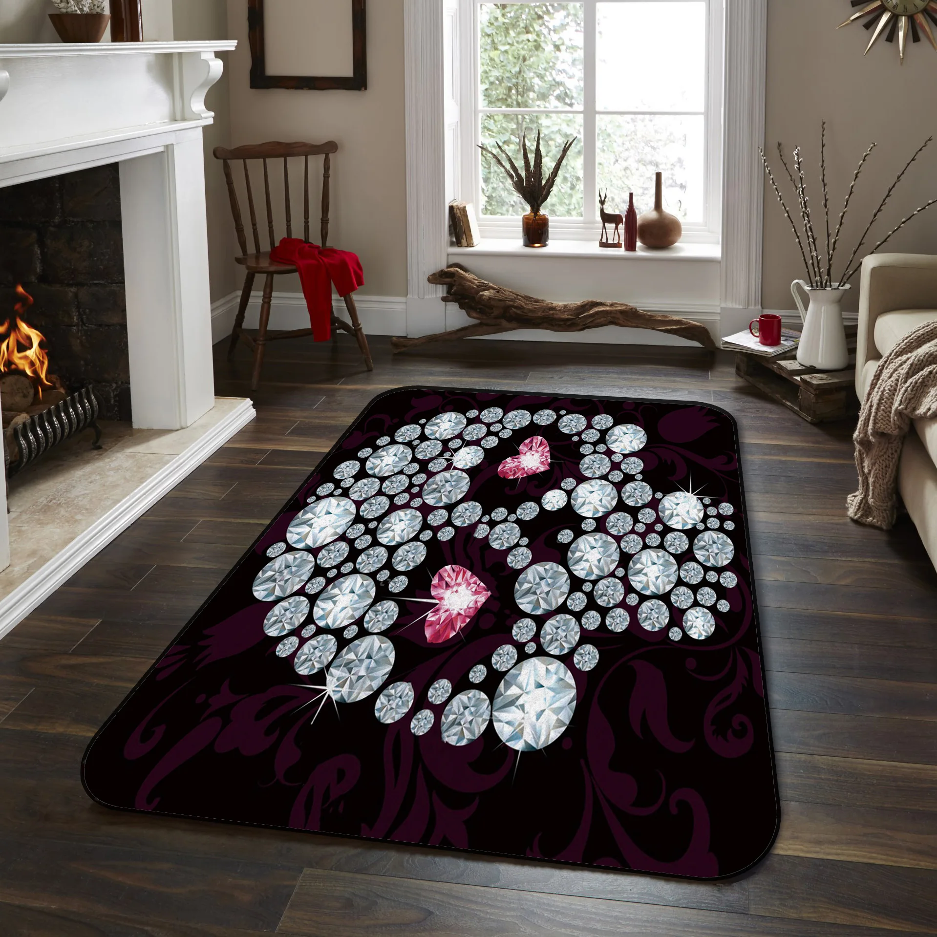 CHARMHOME мягкий ковер Противоскользящий коврик Алмазный с изображением черепа для