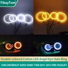 Отличная SMD хлопковая подсветка переключасветодиодный светодиодная подсветка ангельский глаз кольцо ореола наборы ДХО для Chevrolet AVEO Sonic T300 2011-2015 предфазная подсветка