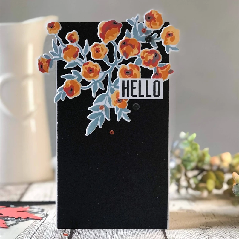 

Peach Blossom Spring FIowers Plants Series Metal Cutting Die And Stamps Scrapbooking DIY Decoration Craft Embossing Stenci