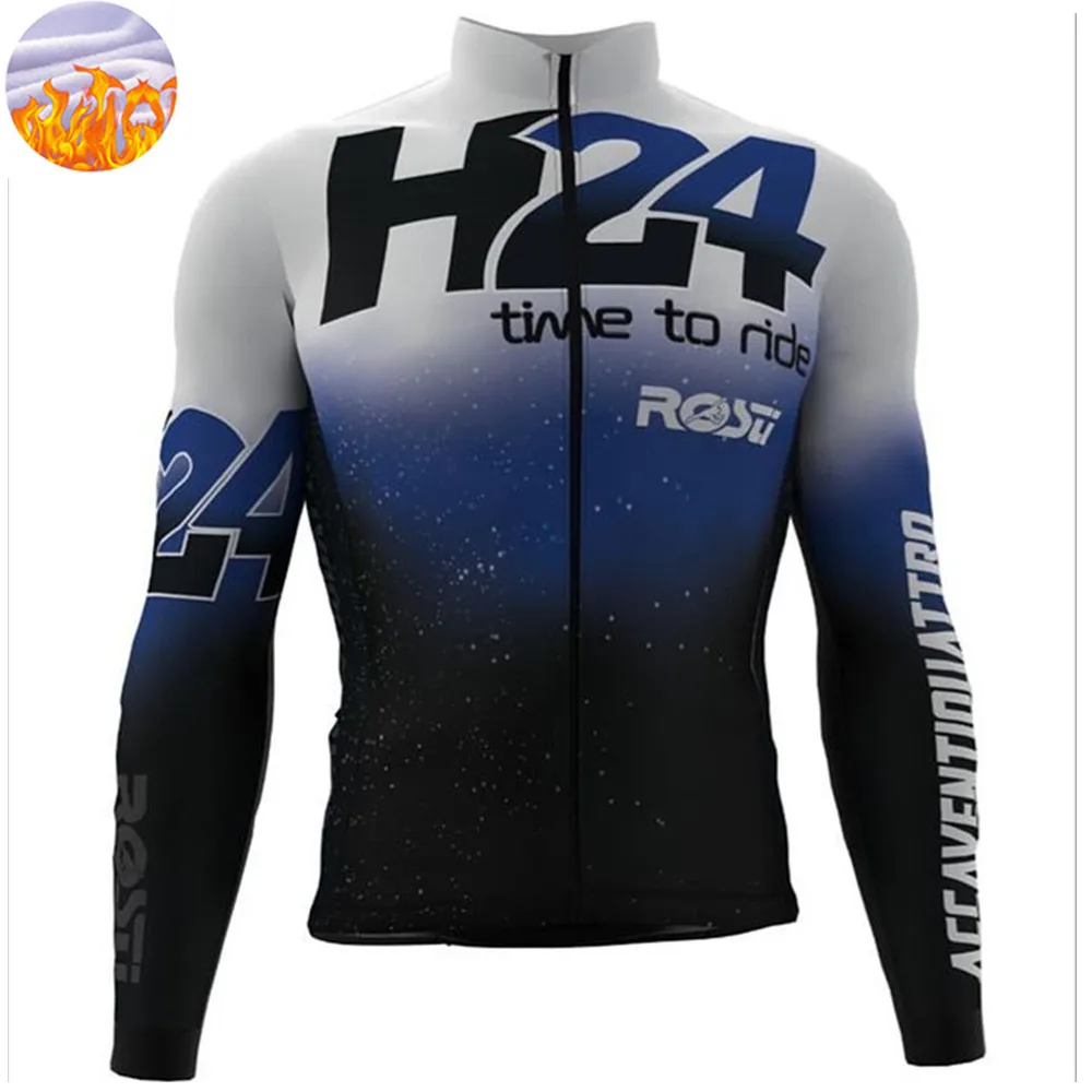 

2021 Rosti Winter Thermal Fleece Cycling Jersey Men Long Sleeve Shirt Outdoor Bike Mtb Clothing Warm Fleece Sportswear Ciclismo